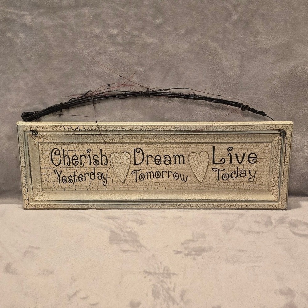 Ohio Wholesale Inc Cherish Dream Live Wood Wall Sign Crackle Finish Farmhouse